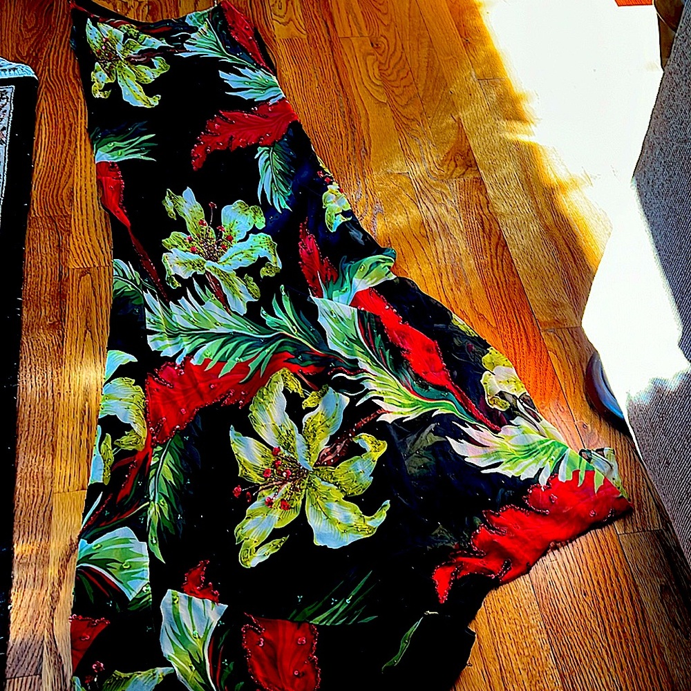 ❤️StunningAlberto Makali100% SilkBeaded&Sequined.GorgeousFloralLeaf patternEUC10 - Picture 6 of 10
